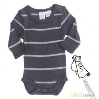 Linzi Merino Bodysuit - Charcoal Stripe